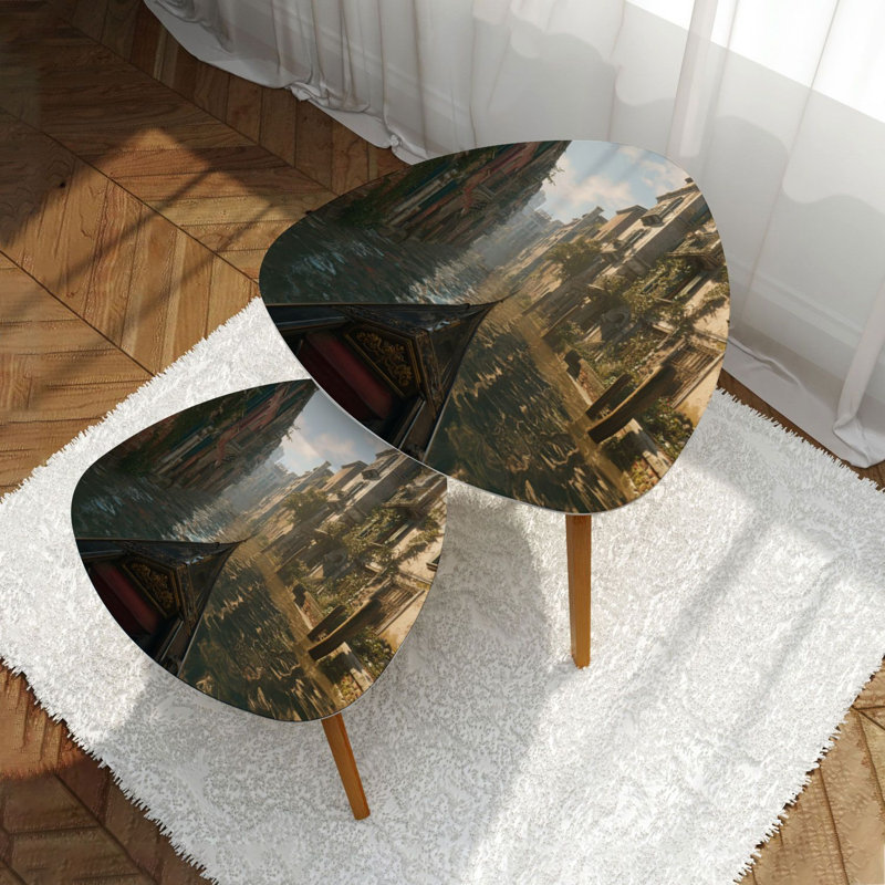Ensemble de 2 tables basses gigognes Triangle