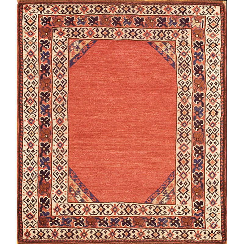 Rustic Solid Open Field Antique Tribal Geometric Small Size Square Shape Caucasus Kazak Rug
