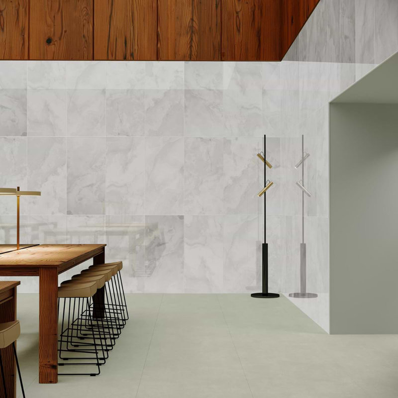Jewel Onyx 24X48 Polished Porcelain Tile, White