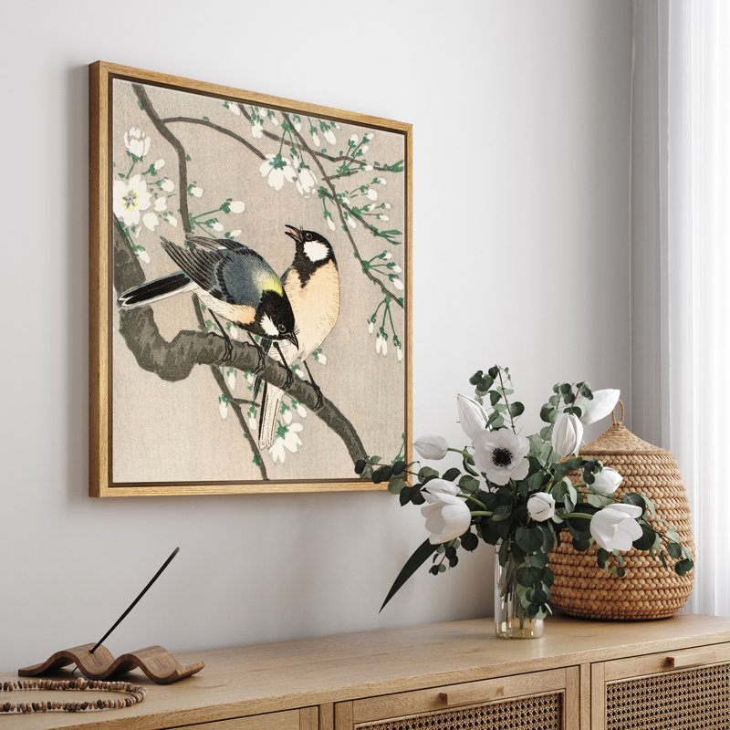 Œuvre de cerisier en fleurs, images de branche japonaise de style floral, impression encadrée sur toile, estampe numérique