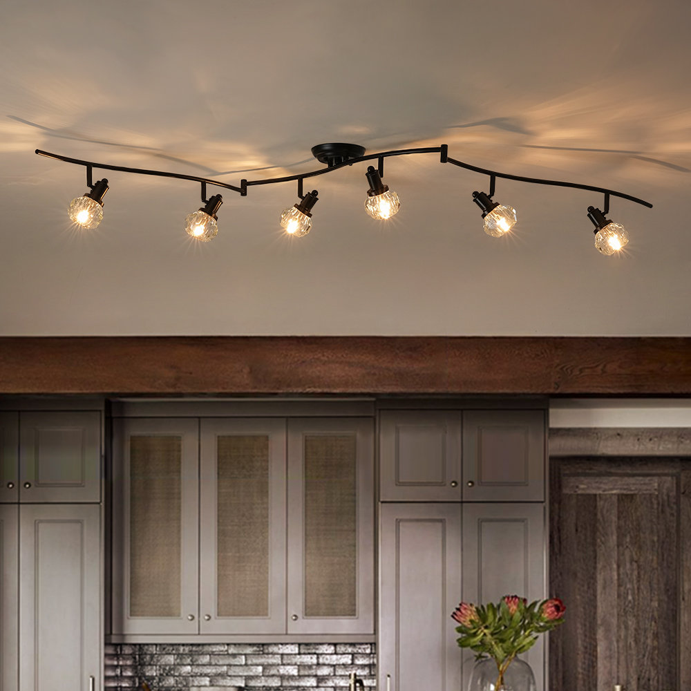 ganeed 6 - Light 72'' Crystal Accents Spot Track Light with Rotatable ...