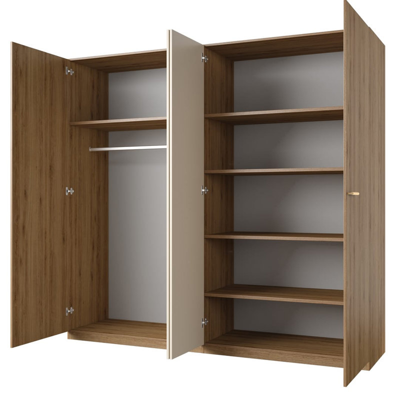 Marella Manufactured Wood Wardrobe, 215cm x 228cm x 59cm
