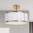 Robert Stevenson Lighting Harrison - Metal Semi-Flush Mount Ceiling Light with Captured Linen Shade-1110652728-1110652729