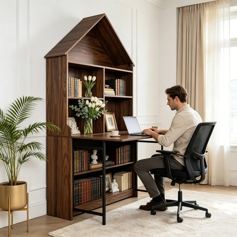 Bureau d'artisanat pliant avec tablettes de rangement