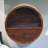 Floating Circle Chestnut Bedside