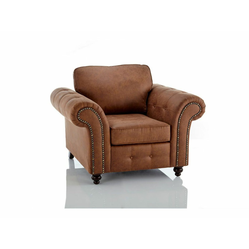 Bodnar Faux Leather Armchair, Brown