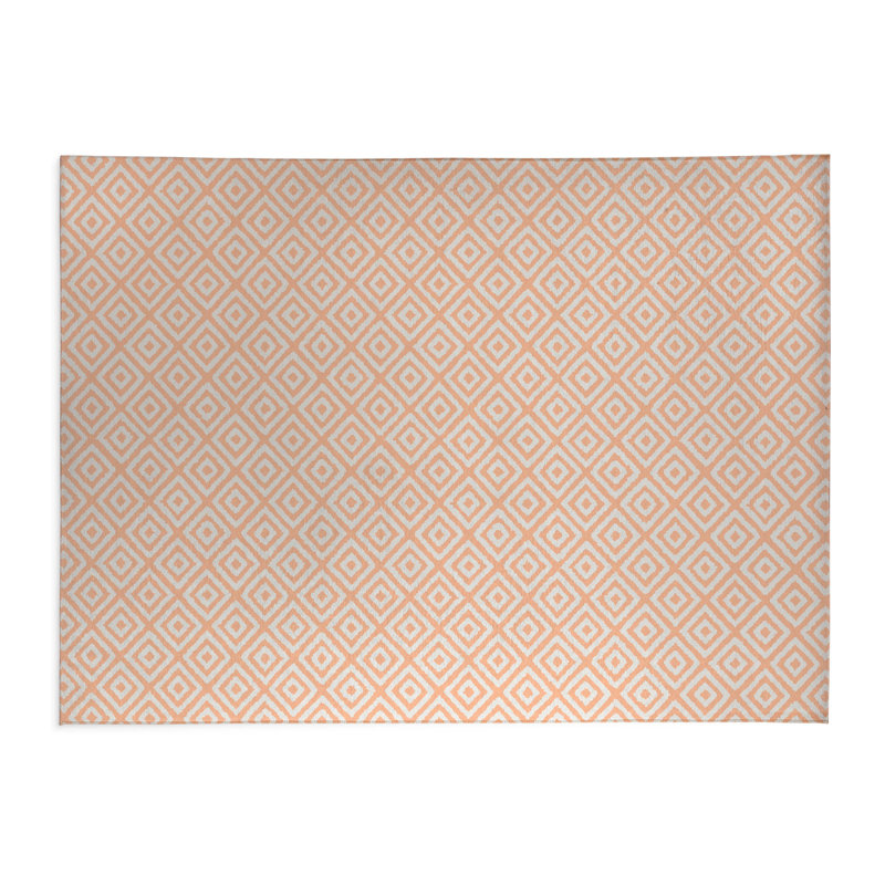 Ikat Grunge Indoor Doormat, 24" W x 36" L, Peach