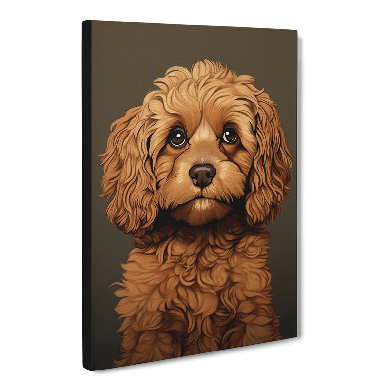 Cockapoo Minimalism Art No.3 - Wrapped Canvas, 60cm H x 40cm W x 3cm D