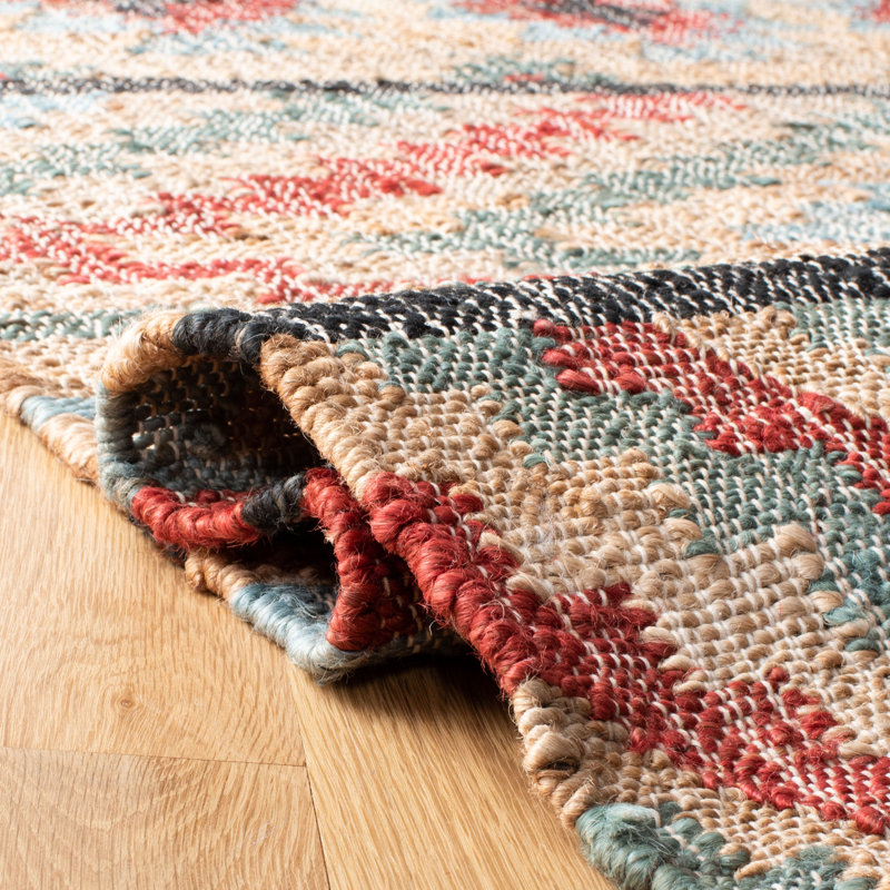 Tapis en jute tissé à plat Keather Southwestern, Rectangle 5 pi x 8 pi