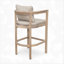Tabouret de bar d'extérieur Abaco, bois avec coussin, ensemble de 2-1859861508
