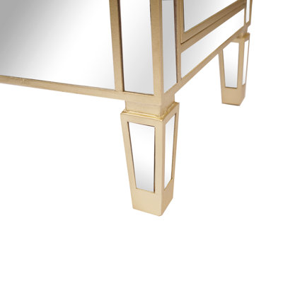 Cimmero 2 Drawer Storage End Table in Silver Rose