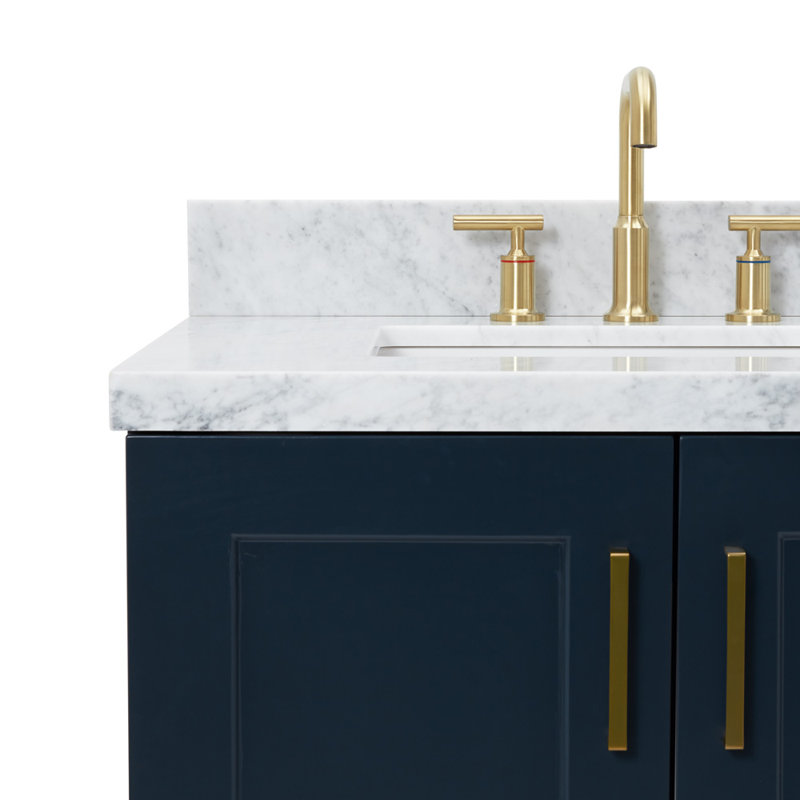 ARIEL TAYLOR 43 IN RIGHT OFFSET RECTANGLE SINK VANITY, Midnight Blue, Rectangle, Right
