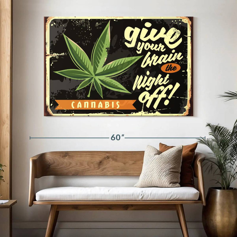 Soirée de marihuana, H 34 po x l 51 po