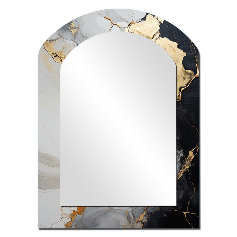 Minimalisme chrome blanc et or Poteries, 34 po x 25 po
