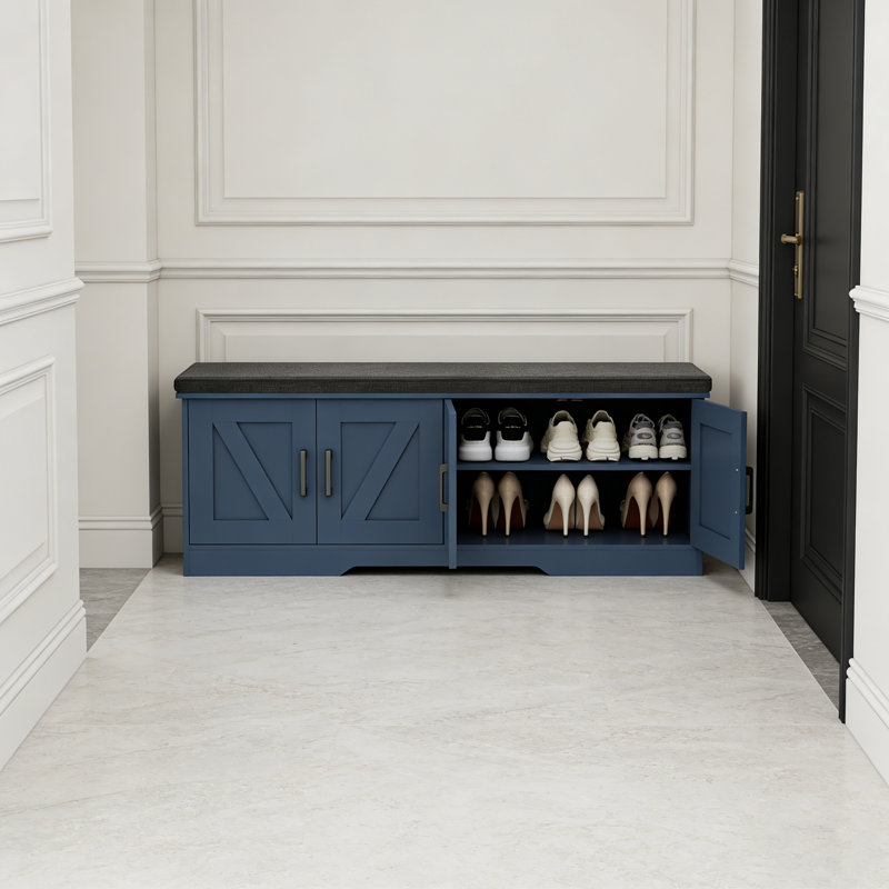 Banc de rangement avec siège rembourré