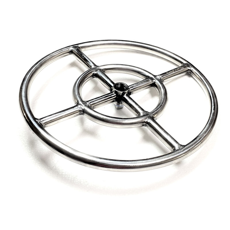 Brûleur à gaz à anneau double en acier inoxydable 316 de qualité marine EasyFirePits avec garantie à vie
