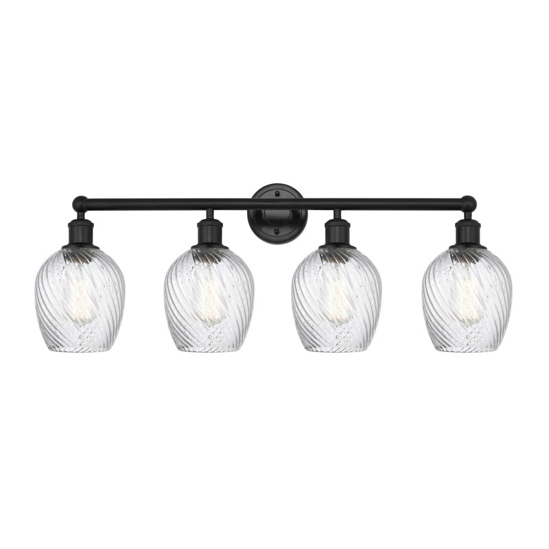 Éclairage pour meuble-lavabo 4 lumières 32 pouces Orianne, Noir mat