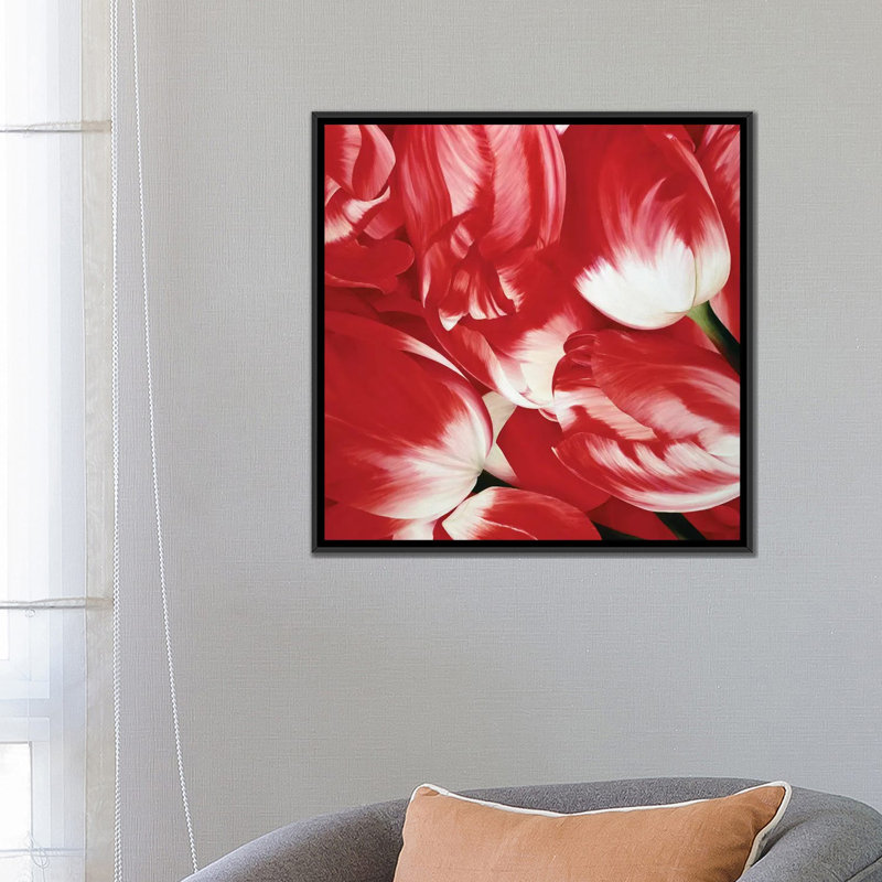 « la plus belle tulipe iii », reproduction d’impression sur toile, H 26 po x l 26 po x P 1,5 po, Toile avec cadre noir