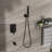 Wall Mounted Shower In Oil Rubber Bronze With Waterfall Tub Spout - 12 Inch Square, 3 Function Rainfall & Handheld, -Balanced Valve, Easy Installation Work Uncomplicated And Care Method-121320179