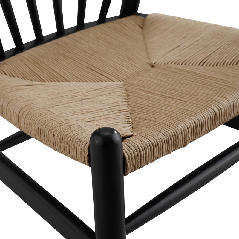 Modway Flourish Spindle Wood Dining Side Chair, Black, 2
