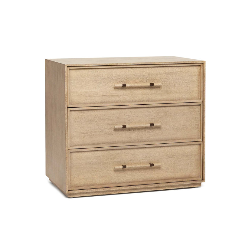 Clement Washed Taupe Mahogany 3-Drawer Dresser