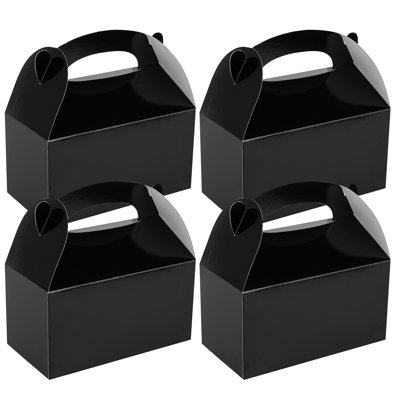 Restaurantware Kraft Gift Boxes 100 Count 9.5 x 5 x 5 Paper Cardboard Favor Boxes Greaseproof Gable Design Recyclable Black For Weddings And Parties
