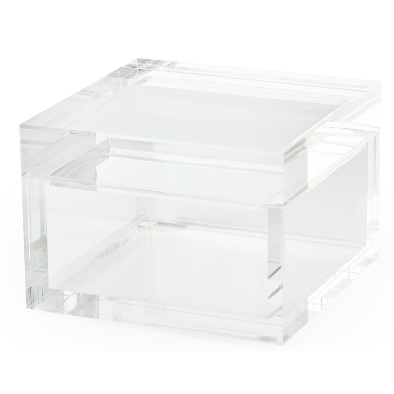 Petite boîte en lucite transparente Lyman, H 5,75 po x l 6 po x P 6 po