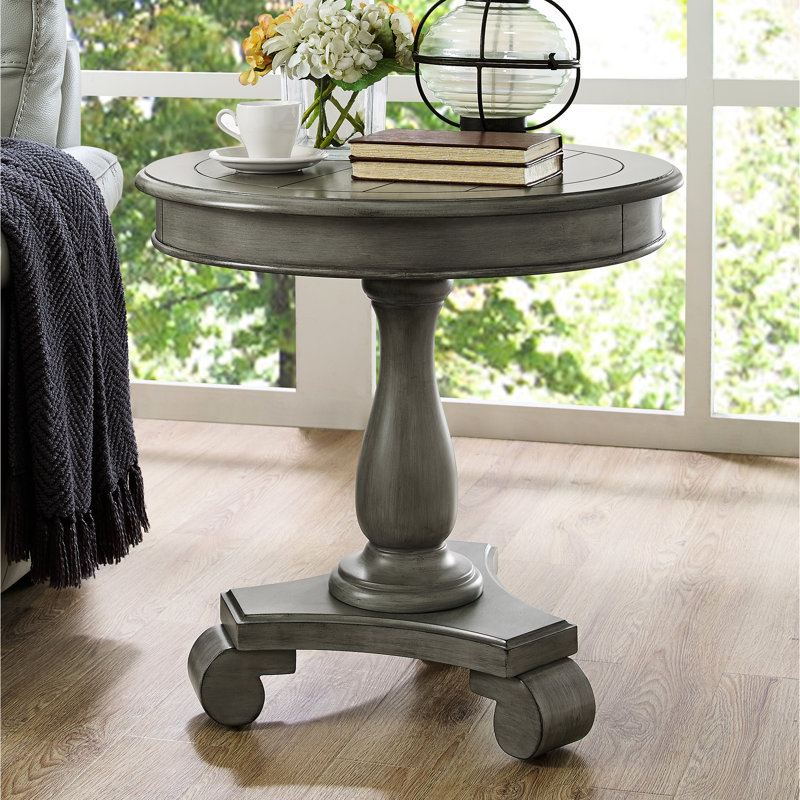 Guéridon gris en bois - H 26,5 po, espace avec grand, pratique, Gris