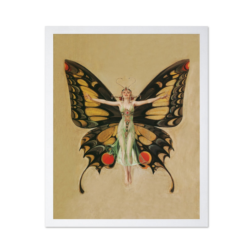 Papillon, Poster, White Framed, 08"H x 10"W