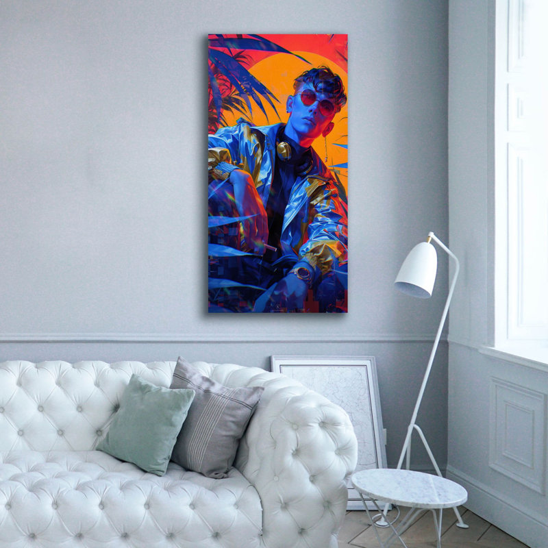 «Summer Vibes 1» par Katalina, art mural sur toile, H 60 po x l 30 po x P 1,5 po