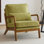 Fauteuil d'appoint rembourré en bois massif Elizabeth Mid Century