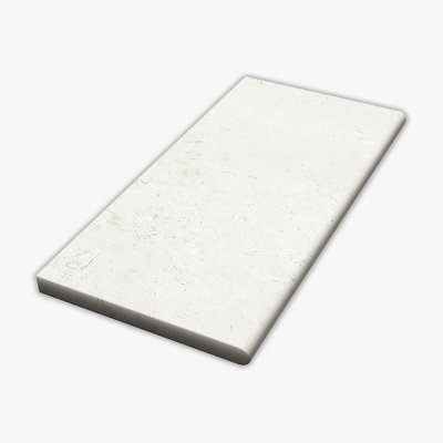 Symra Shell Tumbled 12x24 Limestone Thick Bullnose Coping
