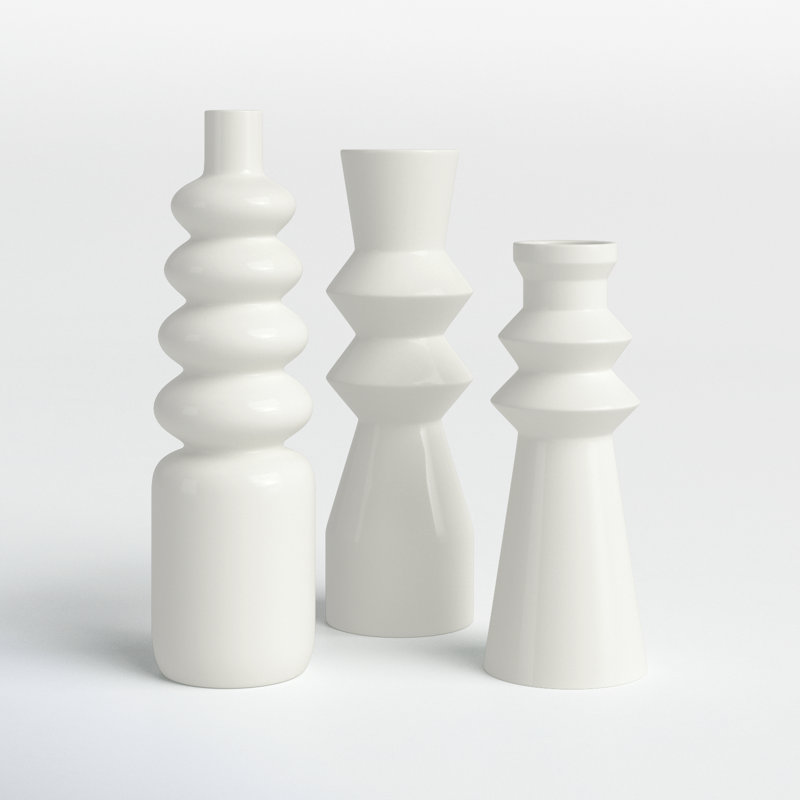 Diya 16.55'' Stoneware Table Vase, White