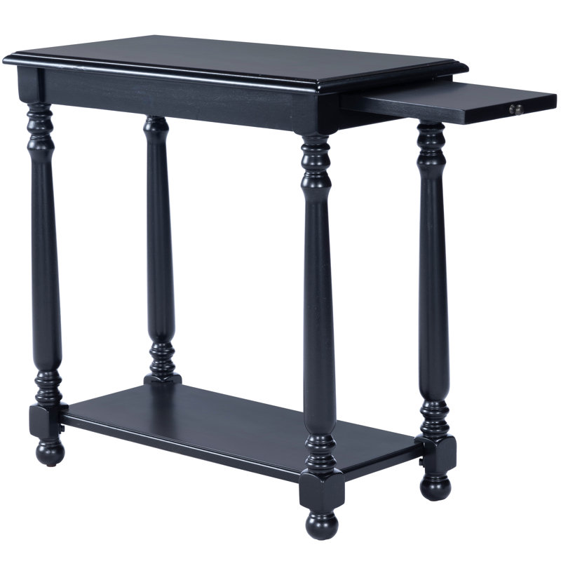 Devane CastleWood Side Table, Distressed Black Licorice