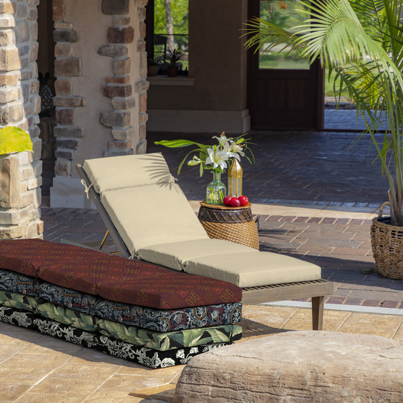 ARDEN Outdoor Chaise Lounge Cushion, Taupe, 3.5" H x 22" W x 52" D