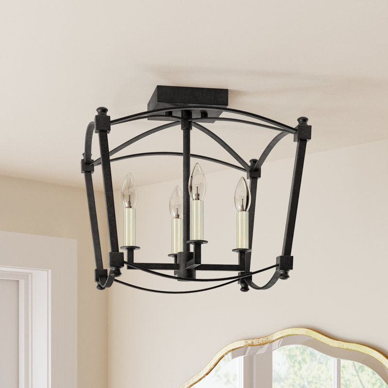 Olive Semi Flush Mount, Smith Steel