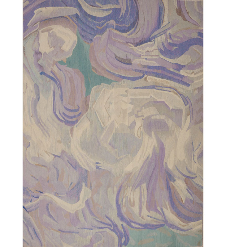 Tapis gris / violet tissé à la main et à plat