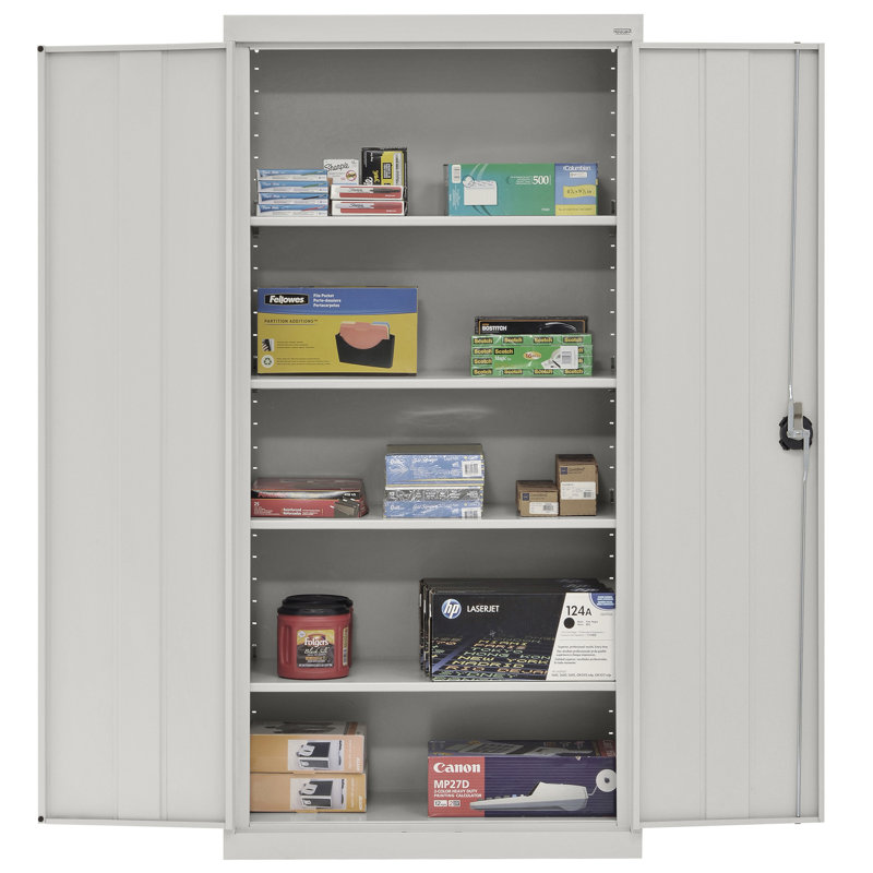 Armoire de rangement à 5 tablettes, Gris tourterelle