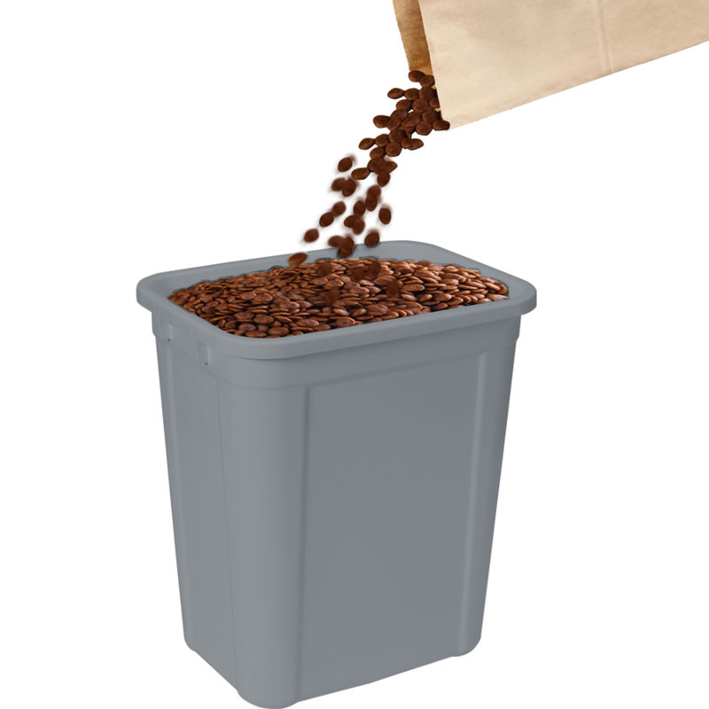 Ashfield & Harkness: Contenant de nourriture pour animaux Airtight - 23 pte, gris - Contient 20 lb, bac léger et doseur à mesurer, Chiens-Chats-Fournitures pour animaux