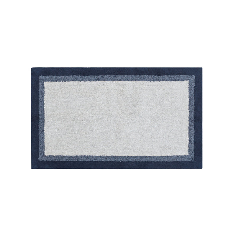 Cotton Tufted Bath Rug, 45" L x 27" W, Navy