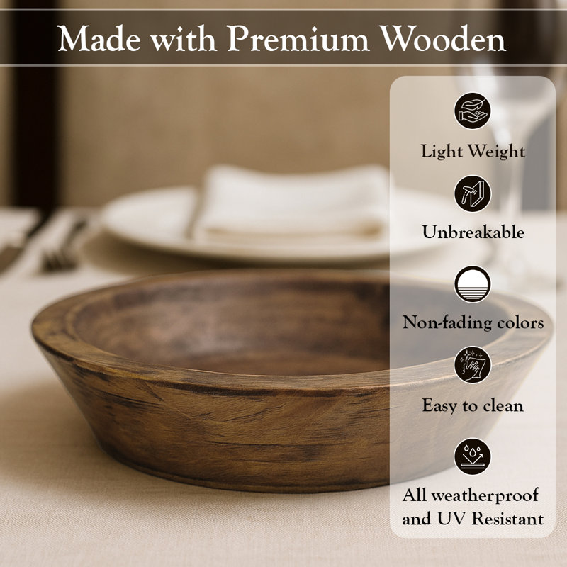 Fabdivine Solid Wood Vase for Floral Arrangements