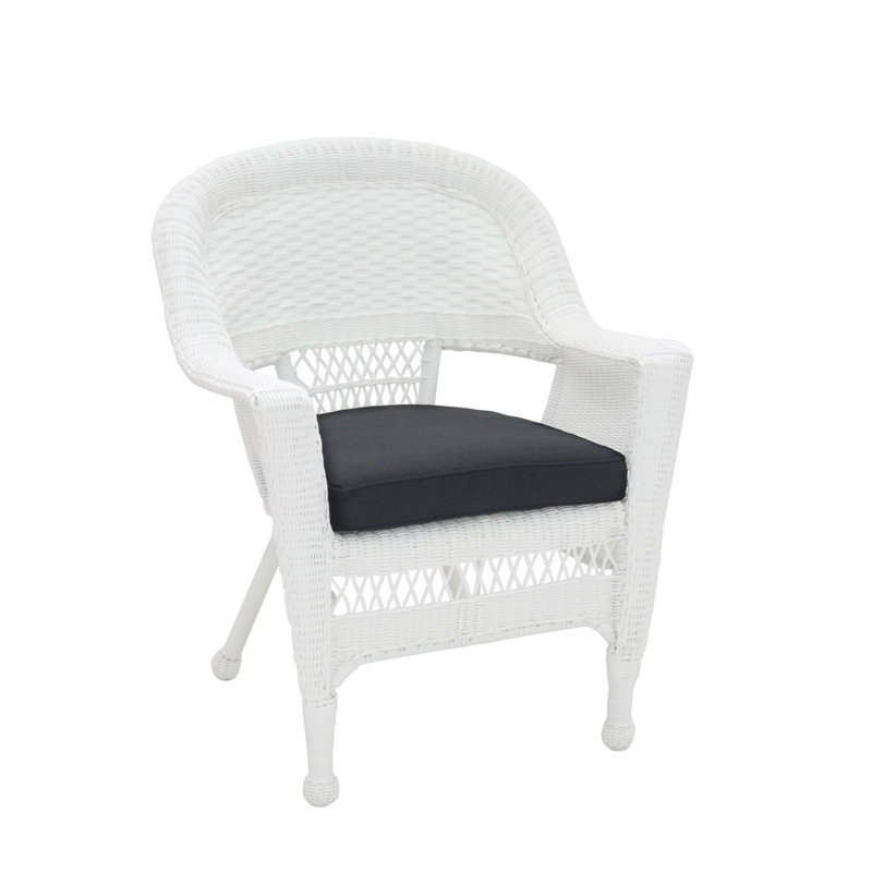 Outdoor Lounge Chair, Black, White