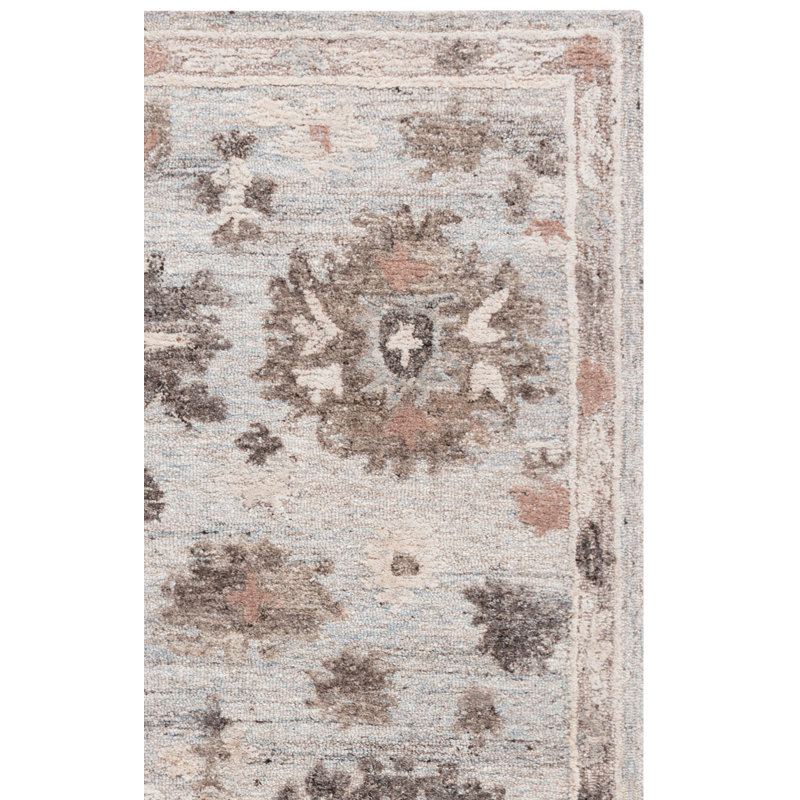 Laine touffetée à la main Kenya; Tapis d'intérieur en coton oriental, Rectangle 9 pi 0 po x 12 pi 0 po