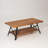 Solid Wood Parquet Coffee Table (48" L X 24" W X 18.7" H) With 2-tier Shelf, Rustic Industrial Style
