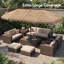 Parasol de patio à double face de 15 pi avec lumières DEL solaires, base robuste et sacs de sable inclus-1258735735