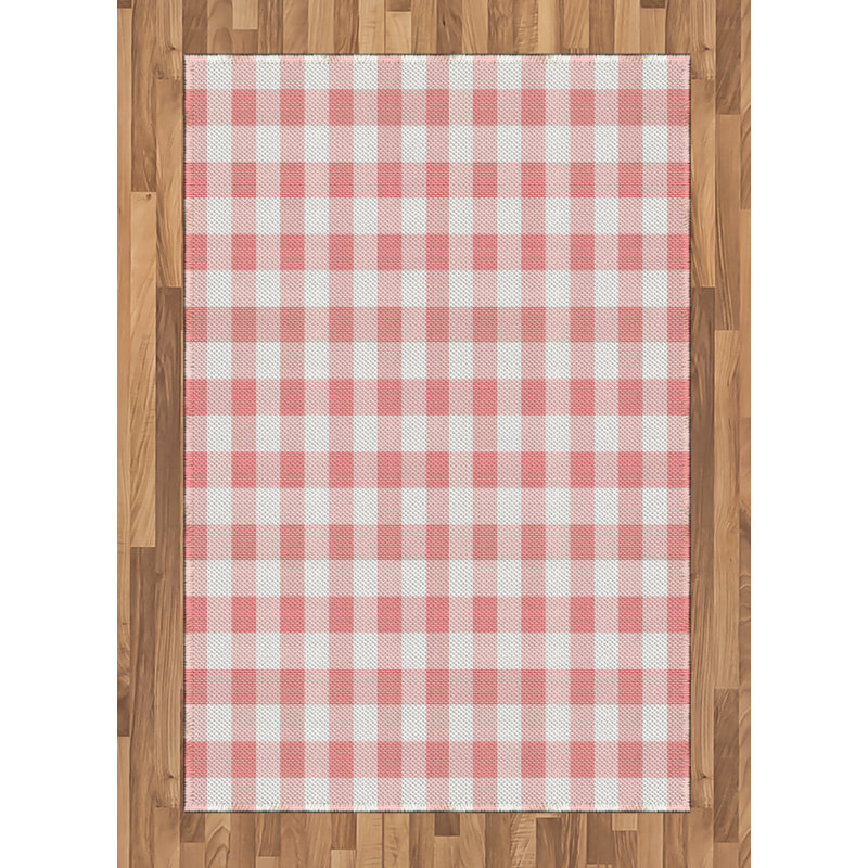 Checkered High Density Long Fiber Poly Threads Decorative Area Rug Carpet, Rectangle 4' x 5'8"