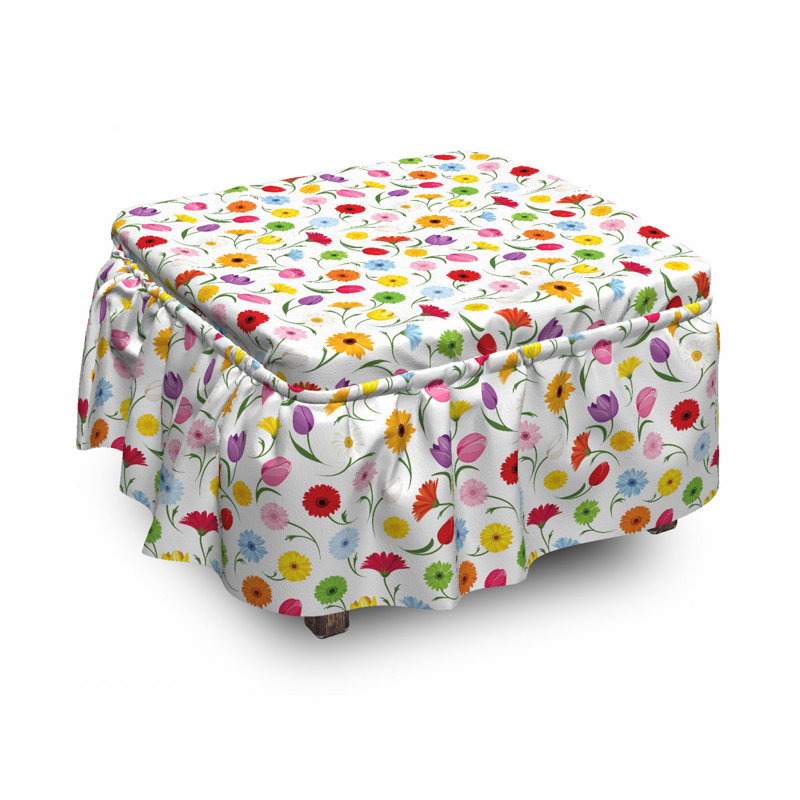 Housse pour repose-pieds posy of spring fleurs