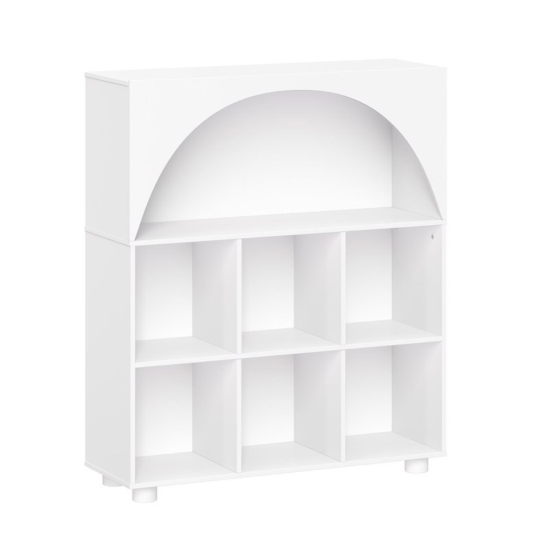 Arqué 35 po Armoire de rangement 6 cubes - Blanc