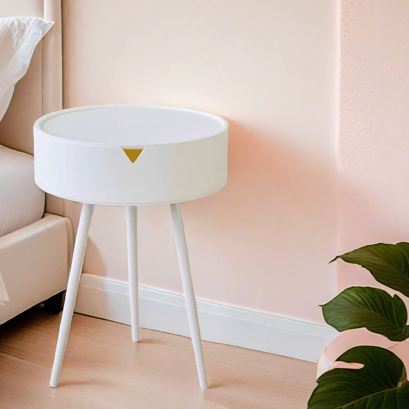 Side Table End Table Living Room Table For Sofa Couch And Bed Small Bedside Tables, White