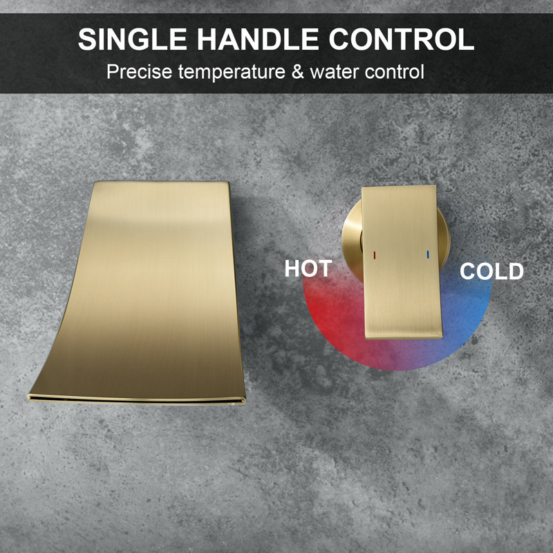 Single-handle Bathroom Faucet with Drain Assembly, Brushed Gold